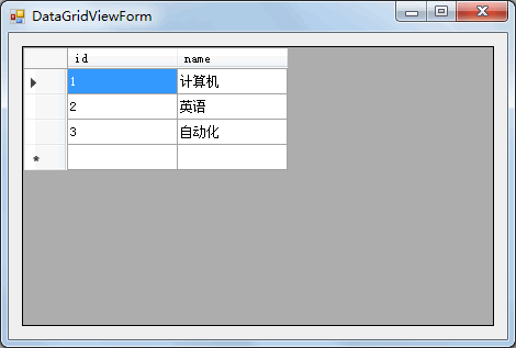 使用代码的方式绑定DataGridView控件