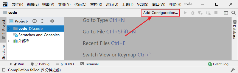 点击 Add Configuration