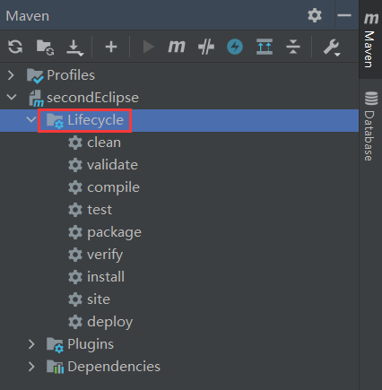 IDEA Maven 工具窗口 Lifecycle
