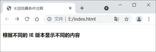 条件注释在Chrome下的运行效果