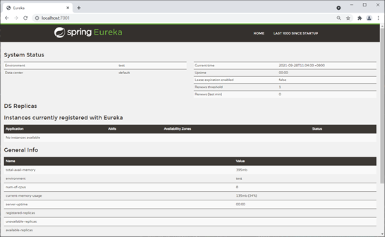 Eureka Server 7001 服务注册中心